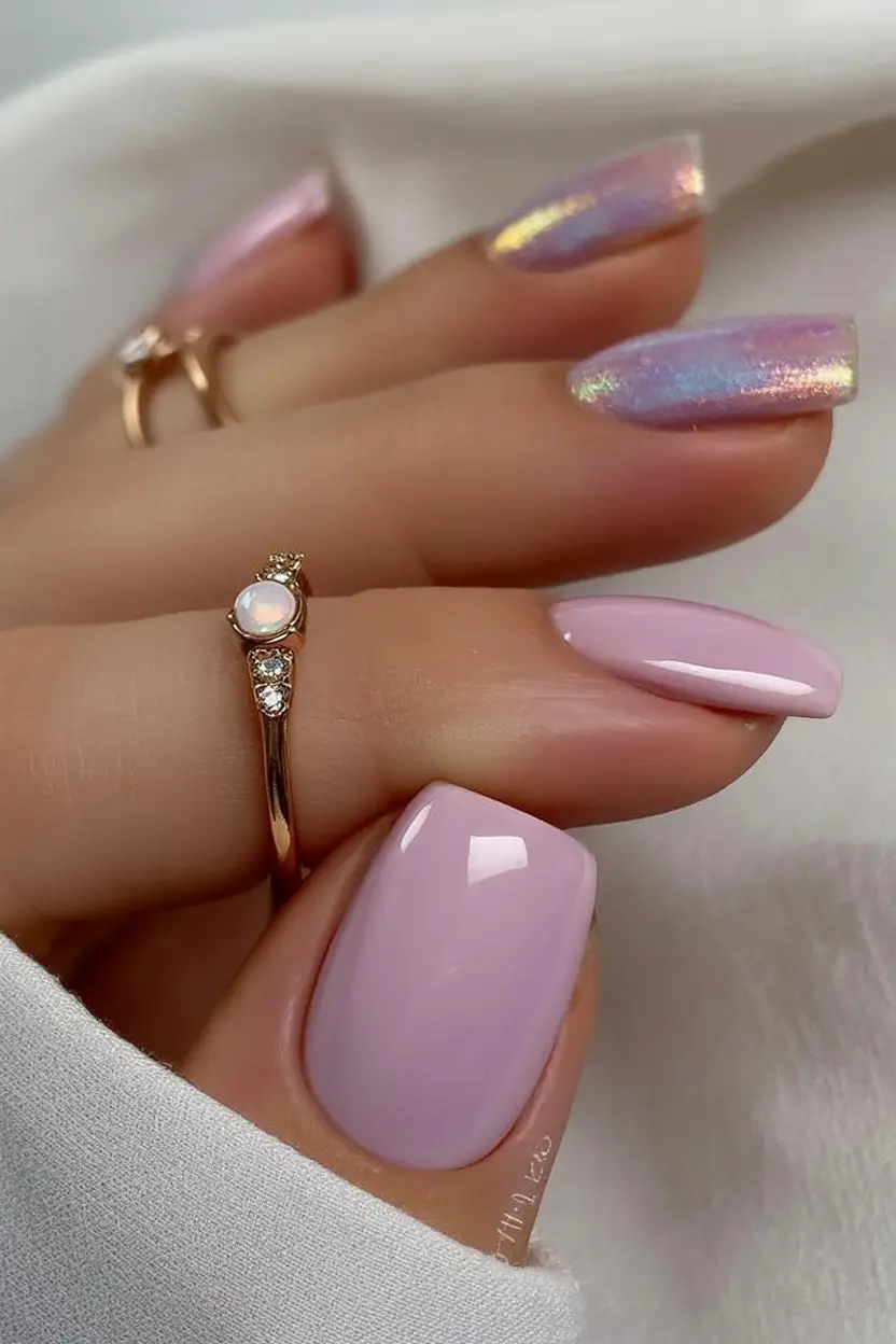 Top Nail Colors for Summer 2025 Opal Chrome Kiss